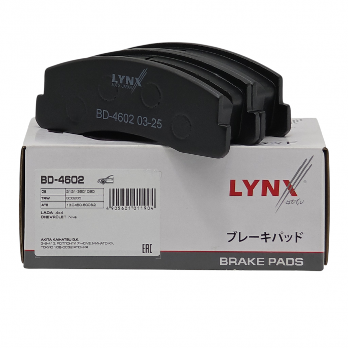Колодки тормозные передние LYNX BD4602